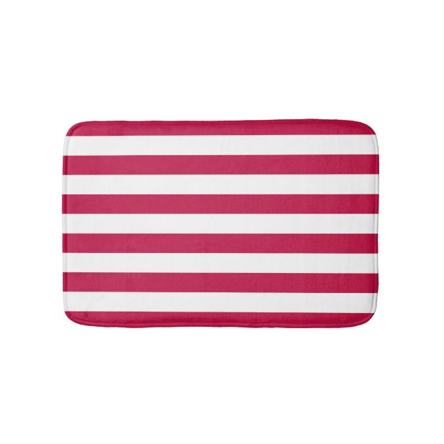 Editable Colour and White Stripes Bath Mat (Front)