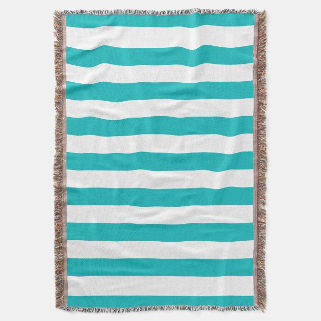 Editable Colour and White Stripes Throw Blanket (Front Vertical)