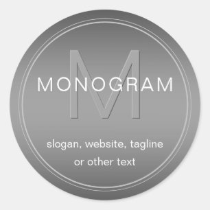 Editable Colour Background & Monogram Classic Round Sticker
