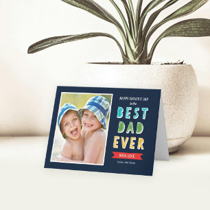 Editable Colour Best Dad Ever Father's Day Card