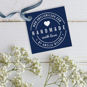 EDITABLE Colour Bold Handmade With Love Heart Tag