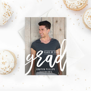 Editable Colour Brushed Grad Graduation Invitation