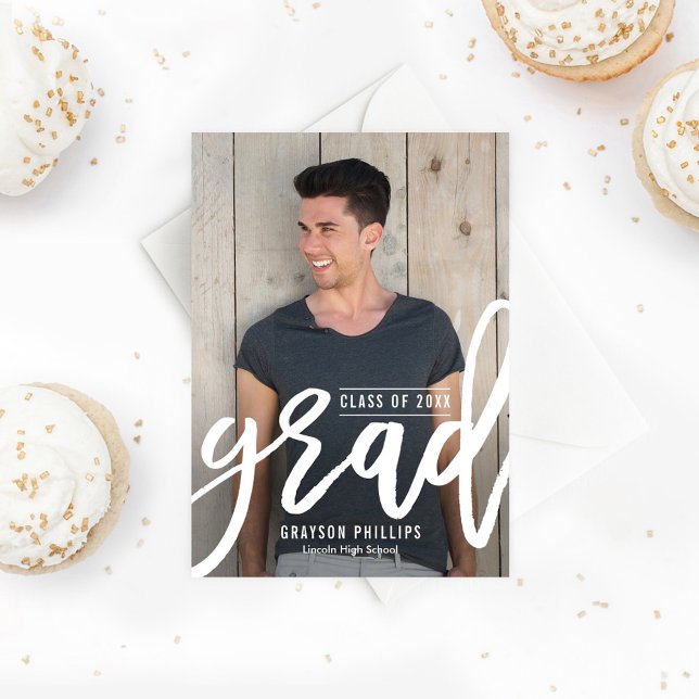 Editable Colour Brushed Grad Graduation Invitation (Creator Uploaded)