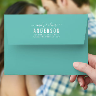 Editable Colour Calligraphy & Bold Name Address Envelope