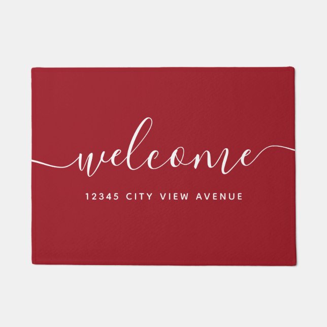Editable Colour Calligraphy Script Property Welcom Doormat (Front)
