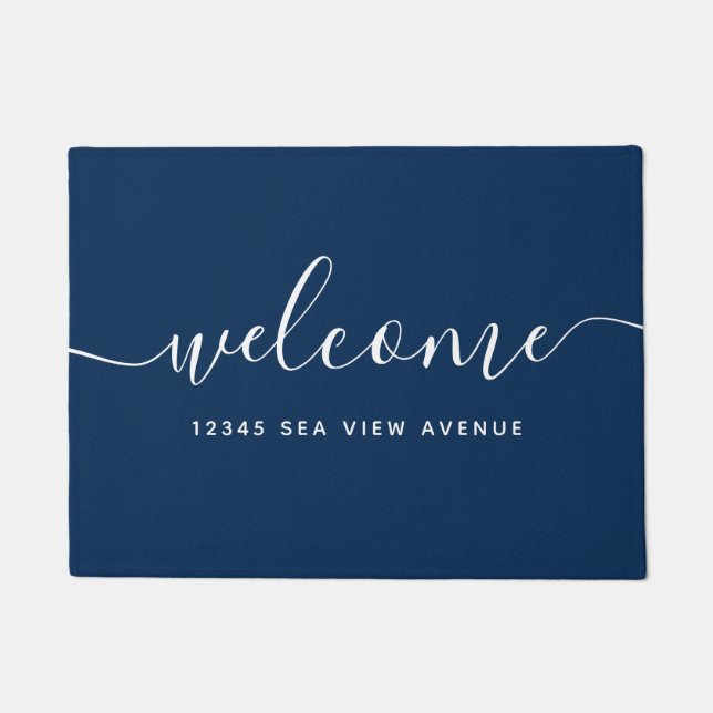 Editable Colour Calligraphy Script Property Welcom Doormat (Front)
