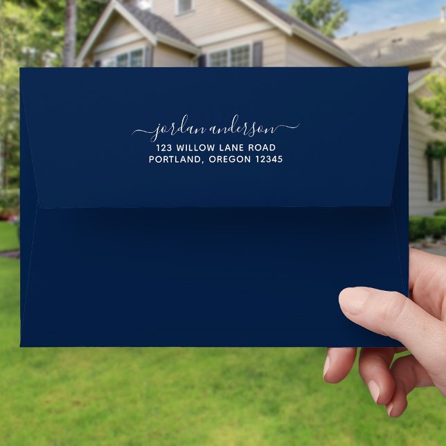 Editable Colour Calligraphy Script Return Address Envelope (Creator Uploaded)