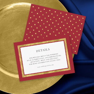 Editable Colour Classic Gold Round Wedding Details Enclosure Card