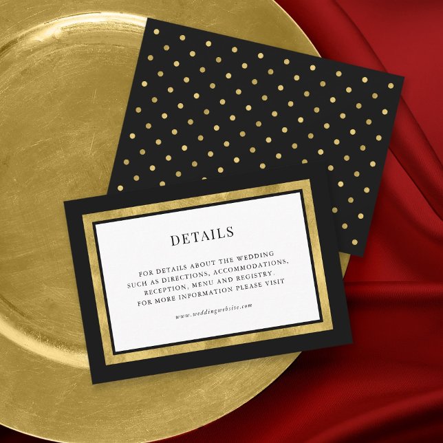 Editable Colour Classic Gold Round Wedding Details Enclosure Card (Creator Uploaded)