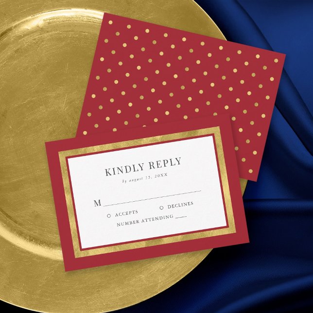 Editable Colour Classic Gold Wedding RSVP (Creator Uploaded)