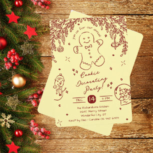 Editable Colour Cookie Decorating Party Doodles Invitation