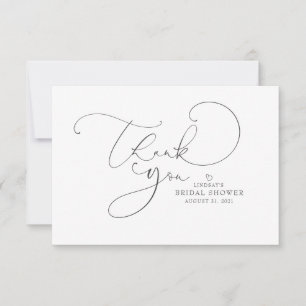 Editable Colour Cute Script Bridal Shower Thank Yo