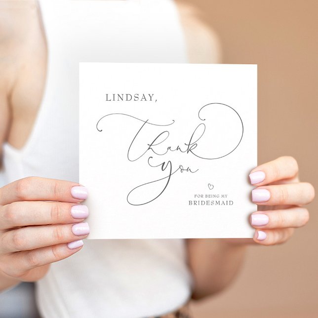 Editable Colour Cute Script Bridesmaid Thank You (Creator Uploaded)