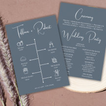 Editable Colour Dusty Blue Wedding Timeline