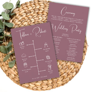Editable Colour Dusty Pink Wedding Timeline Program