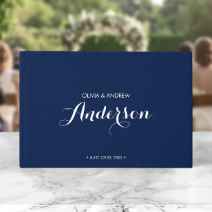 Editable Colour Elegant and Modern Wedding Script Guest Book