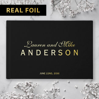 Editable Colour Elegant Couple Name Wedding Script Guest Book