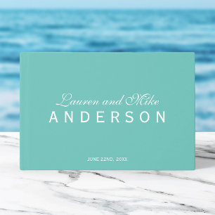 Editable Colour Elegant Couple Name Wedding Script Guest Book