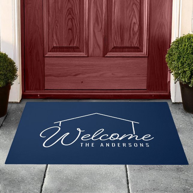 Editable Colour Family Name House Welcome Doormat (Creator Uploaded)