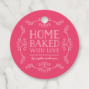 Editable Colour Flourishes Home Baked With Love Ta Favour Tags