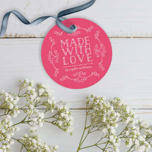 Editable Colour Flourishes Made With Love Tag