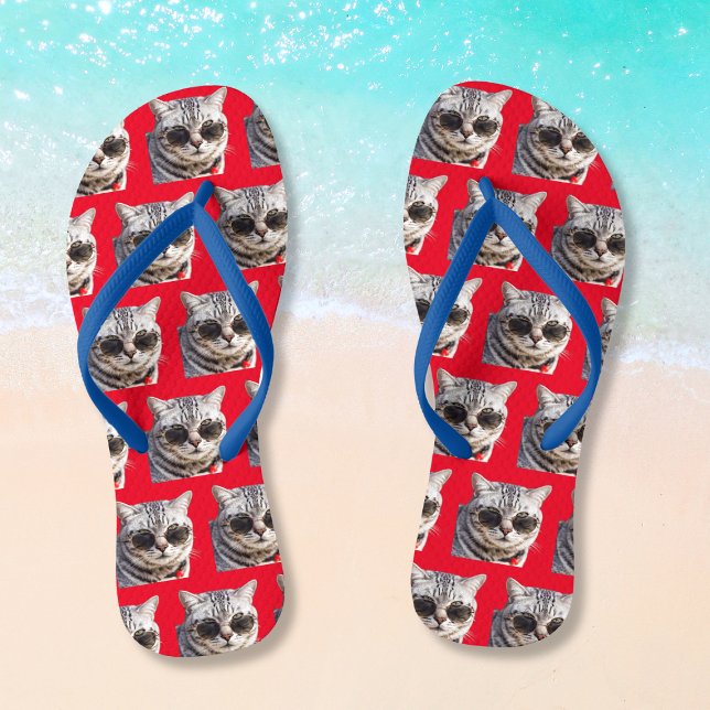 Editable Colour Funny Custom Add Your Pet Photo Thongs (Editable Color Funny Custom Add Your Pet Photo Flip Flops
)