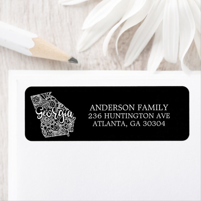 Editable Colour GEORGIA Moving Announcement Return Address Label (Insitu)
