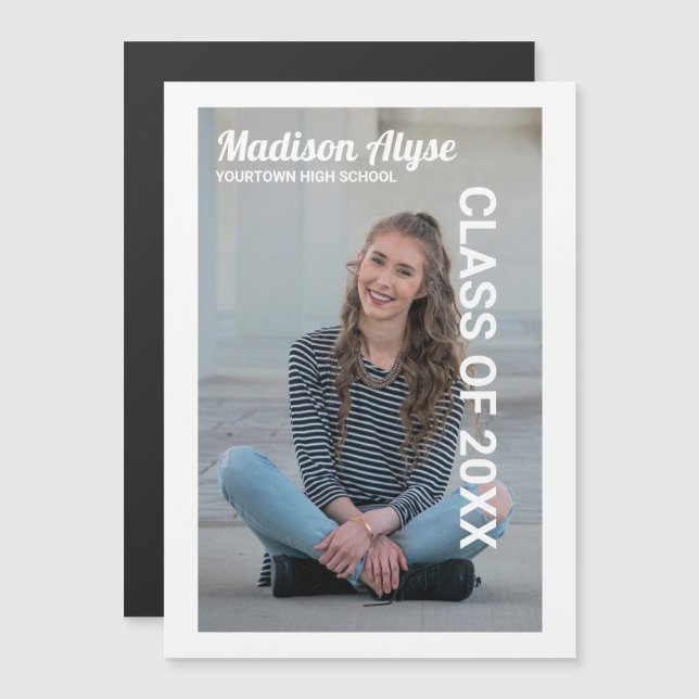 Editable Colour Graduation Photo Announcement (Front/Back)