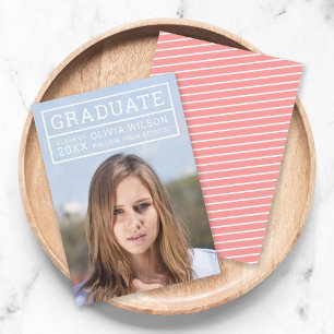 Editable Colour Grid Photo Graduate Announcement