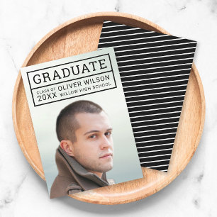 Editable Colour Grid Photo Graduate Announcement