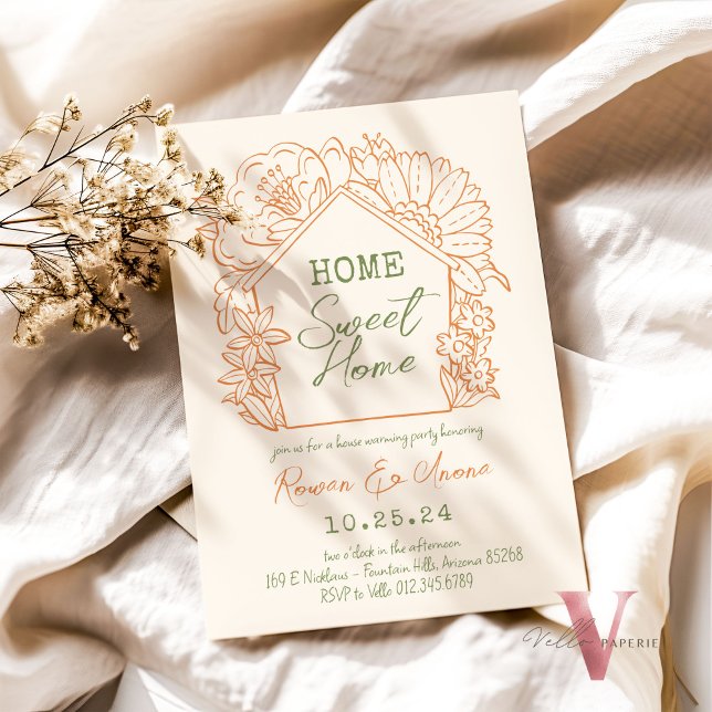 Editable Colour Handdrawn Sweet House Warming Invitation (Creator Uploaded)