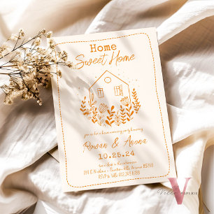 Editable Colour Handdrawn Sweet House Warming Invitation