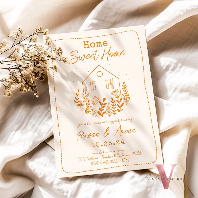Editable Colour Handdrawn Sweet House Warming Invitation (Creator Uploaded)