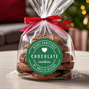 EDITABLE Colour Homemade Goods Merry Christmas Classic Round Sticker