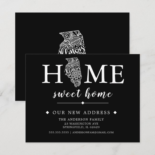 Editable Colour ILLINOIS Moving Announcement (Front/Back)