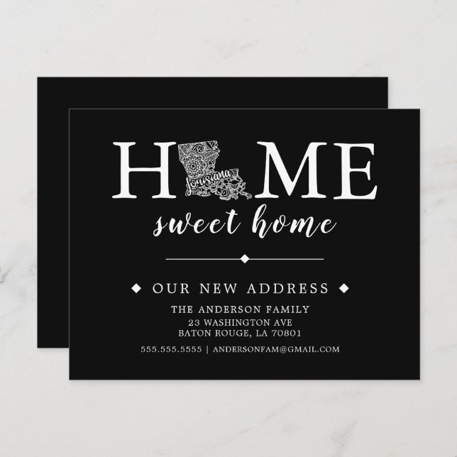 Editable Colour LOUISIANA Moving Announcement (Front/Back)