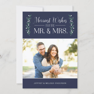 EDITABLE Colour Merry Berries   Newlywed Christmas Holiday Card