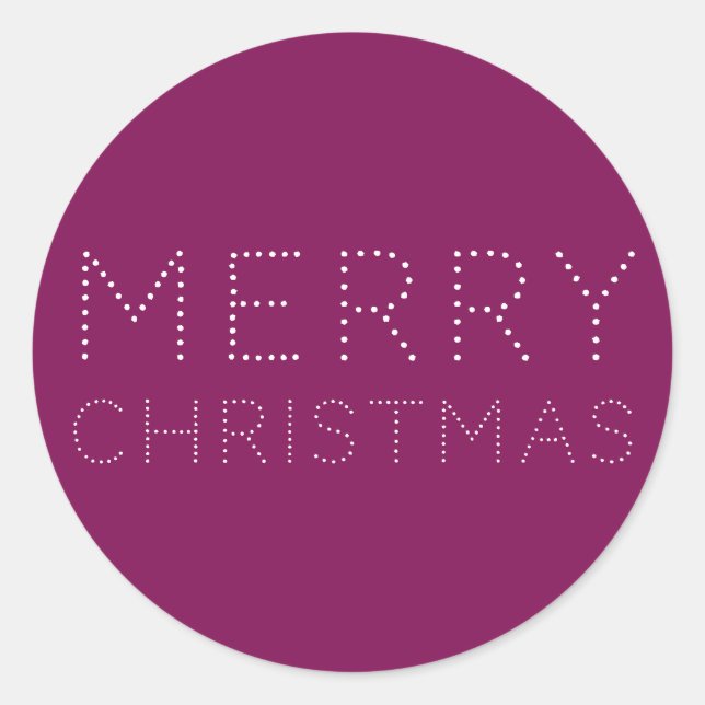 EDITABLE Colour Merry Christmas Holiday Classic Round Sticker (Front)