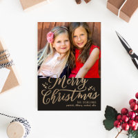 EDITABLE Colour Merry Christmas Holiday Photo Card