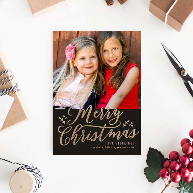 EDITABLE Colour Merry Christmas Holiday Photo Card (Creator Uploaded)