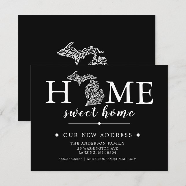Editable Colour MICHIGAN  Moving Announcement (Front/Back)