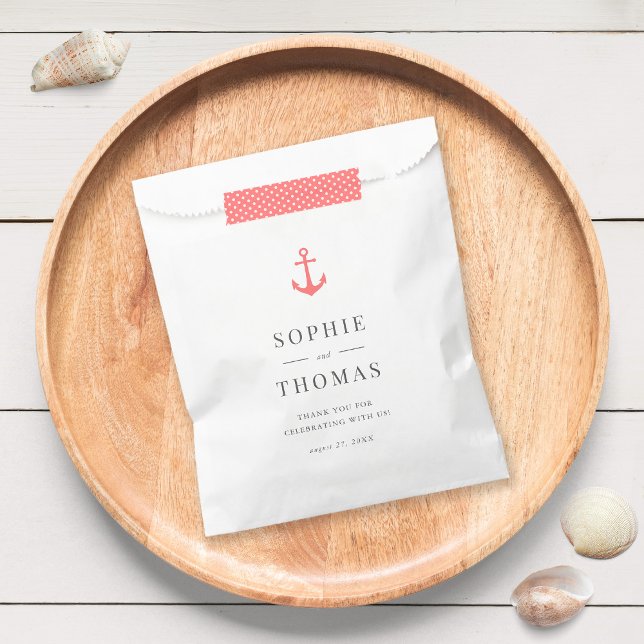 Editable Colour Modern Classic Anchor Wedding  Favour Bag (Creator Uploaded)