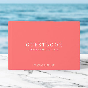 Editable Colour Modern Classic Vacation Home Renta Guest Book