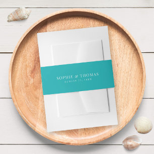 Editable Colour Modern Classic Wedding Invitation Belly Band