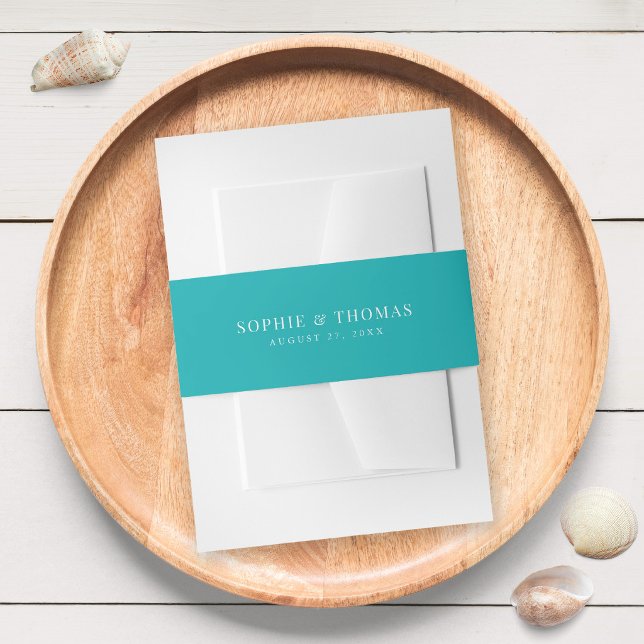 Editable Colour Modern Classic Wedding Invitation Belly Band (Creator Uploaded)