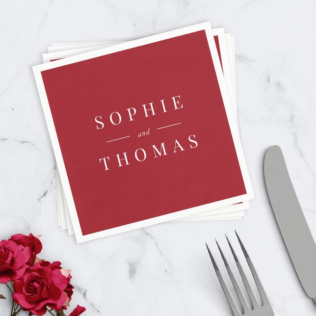 Editable Colour Modern Classic Wedding Napkin (Creator Uploaded)