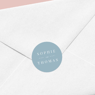Editable Colour Modern Classic Wedding Round Sticker