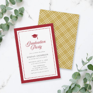 Editable Colour Mortarboard Script Graduation Part Invitation