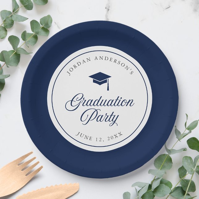 Editable Colour Mortarboard Script Graduation Part Paper Plate (Creator Uploaded)