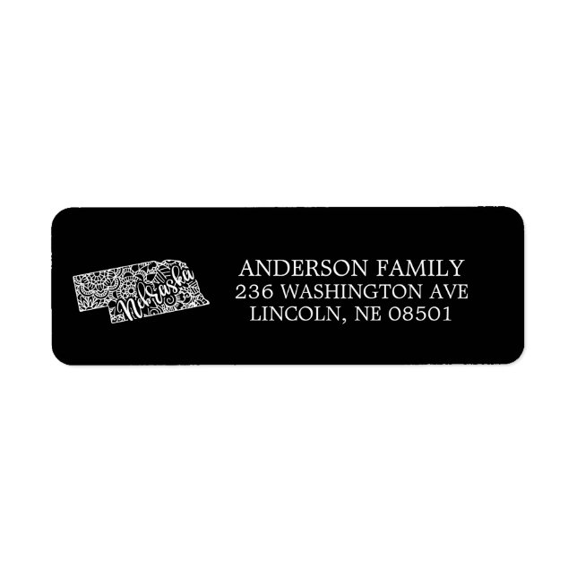 Editable Colour NEBRASKA  Moving Announcement Return Address Label (Front)